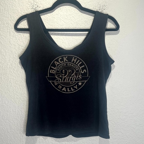 Vintage 1992 Harley Davidson Womens Tank Top Large Button Front Stratman Sturgis - Picture 8 of 13